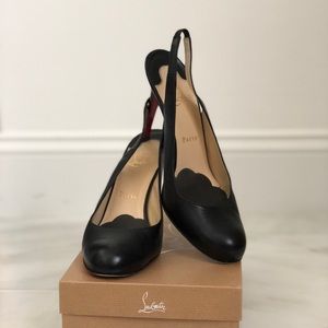 Christian Louboutin Black Cortinette slingback